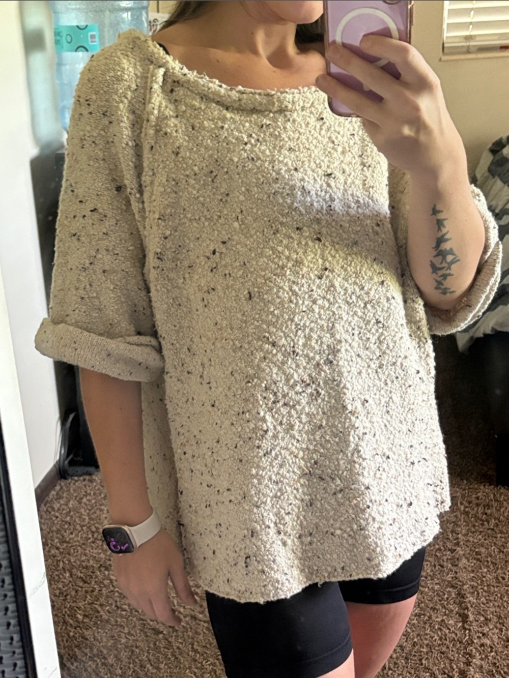 Bouclé Cream Free People Women's XS Sweatershirt
